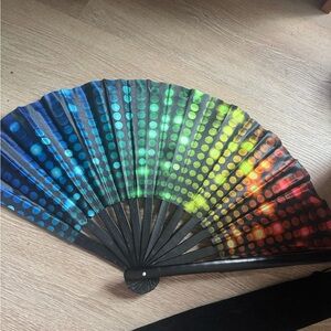Colorful Polka Dot Hand Fan